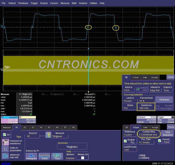 圖三 使用TIE的缺省設(shè)置,Hysteresis值為500mdiv