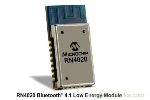 Microchip公司的RN4020模塊集成了包括天線在內完整的低功耗藍牙射頻電路。RN4020采用密封的10mm x17mm x 2mm封裝，內置有板載陶瓷天線、2.4GHz的低功耗藍牙收發器、帶完整的嵌入式低功耗藍牙協議棧的微控制器以及UART和USB接口。