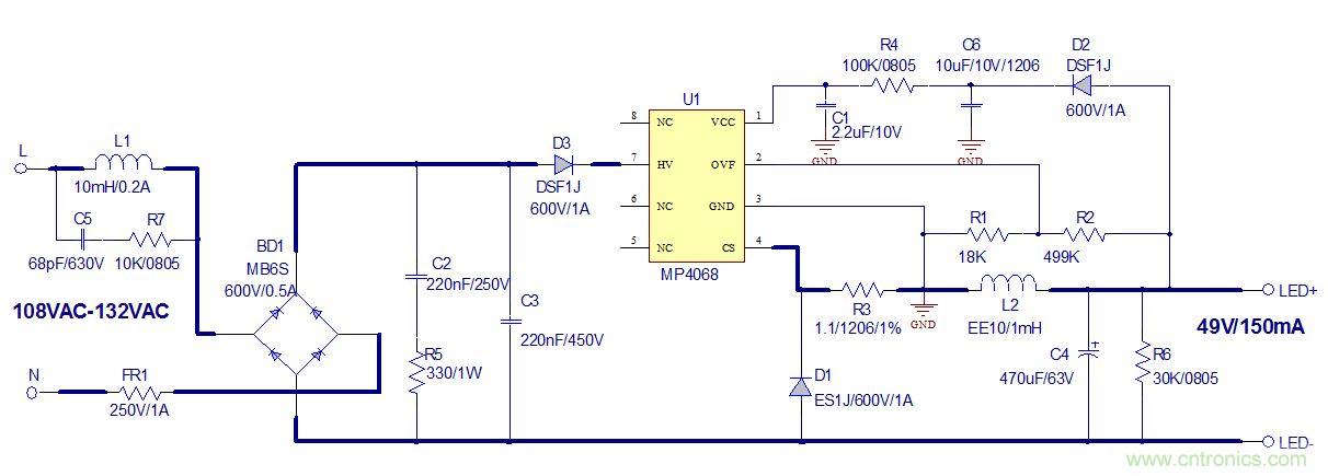 高兼容性、極簡的可控硅調光LED方案設計