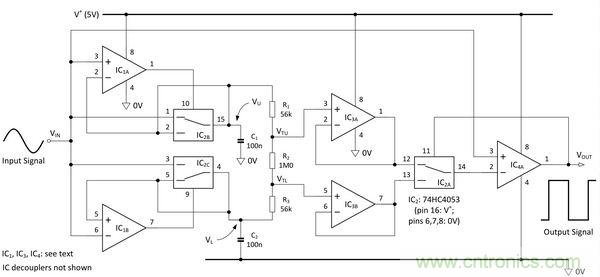 圖1：自適應施密特觸發器。