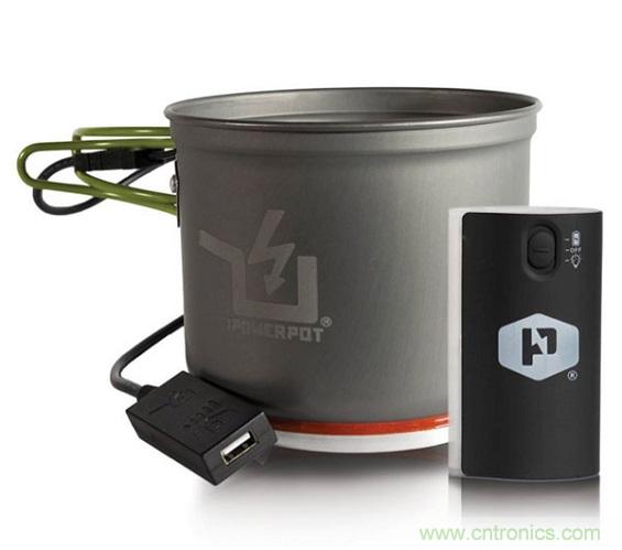 圖6：Powerpot設備利用熱源發(fā)電，使用者能一邊烹煮食物一邊為移動設備充電。