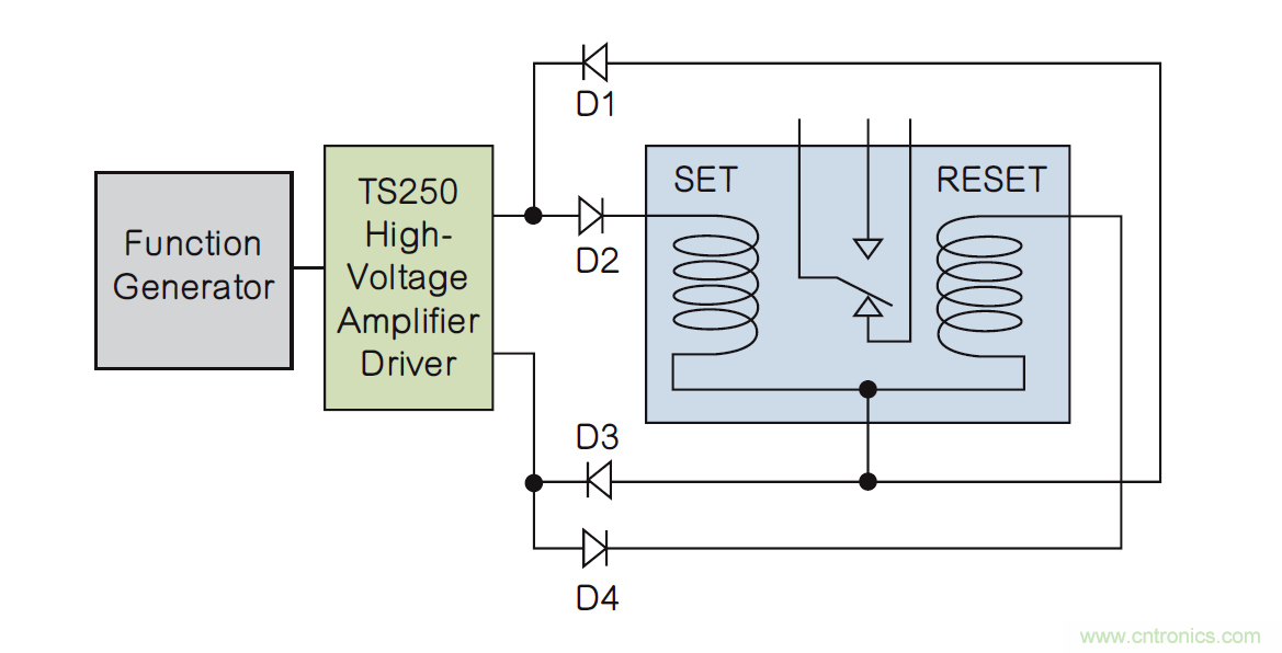 如何利用二極管電路實現雙線圈鎖存繼電器？
