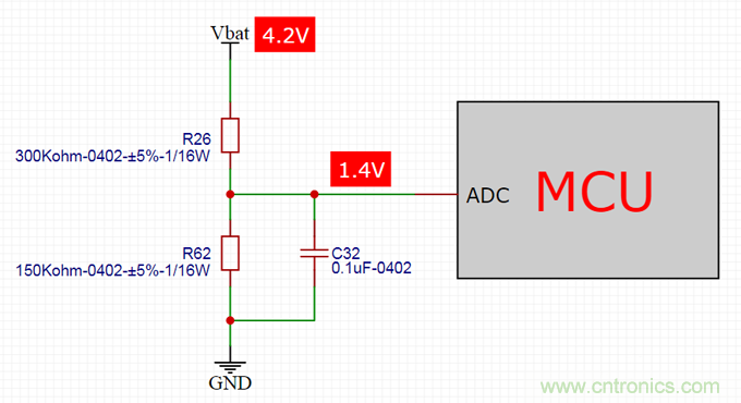 電池電壓偵測電路&ldquo;踩坑&rdquo;：分壓電阻的精度竟然是5%，不是1%