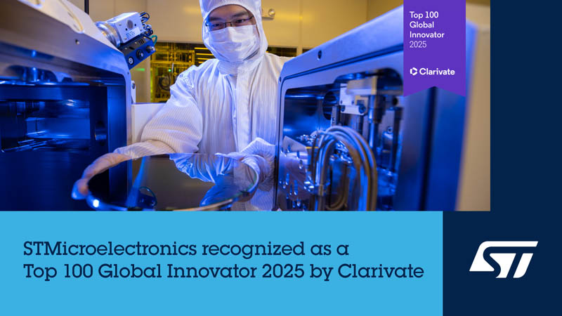 意法半導(dǎo)體被評(píng)為2025年全球百?gòu)?qiáng)創(chuàng)新機(jī)構(gòu)，已連續(xù)七年獲此殊榮